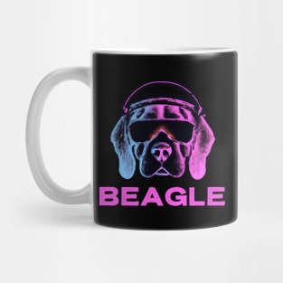 Beagle Synthwave 90s Dog Owner Retro Funny Dog Mug